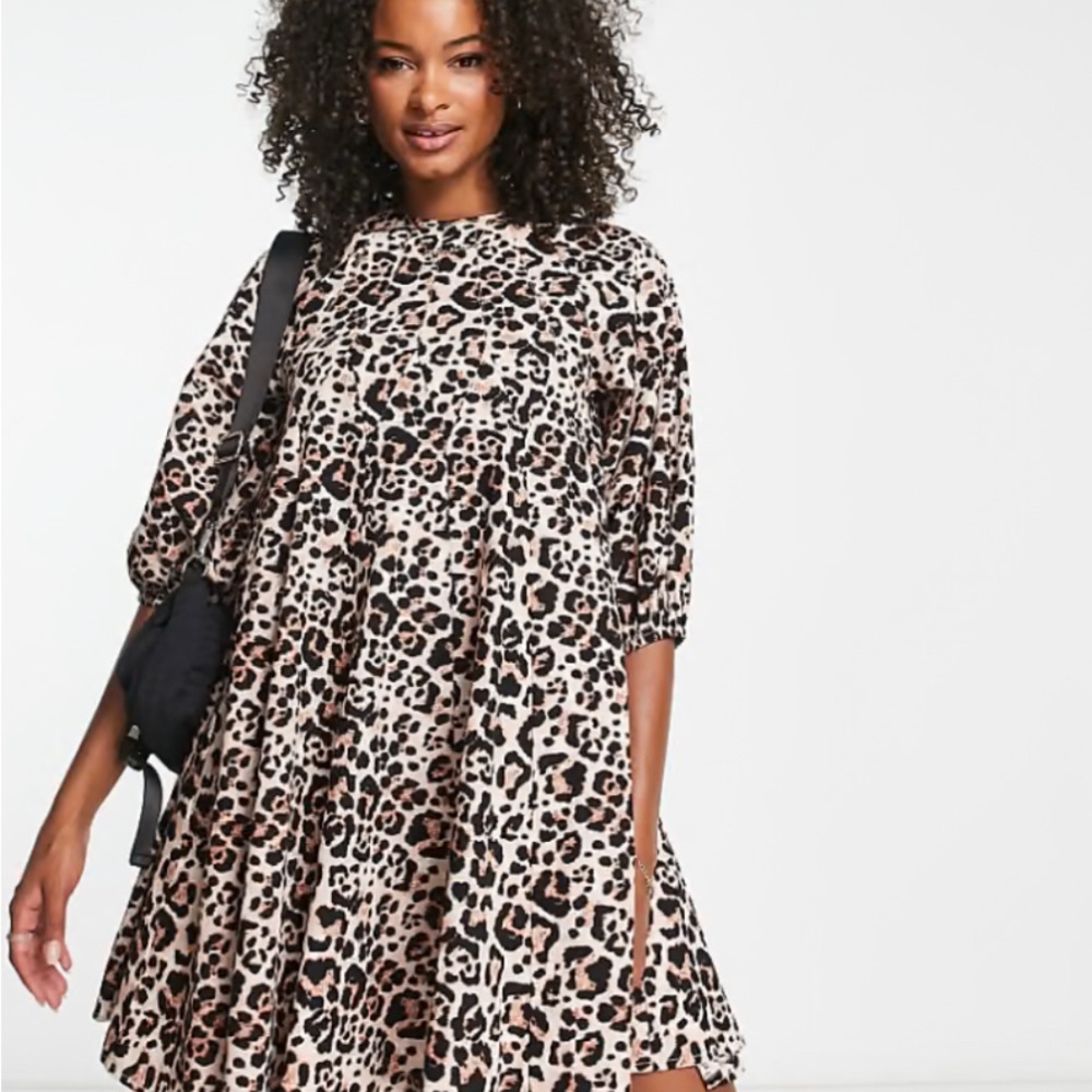 Leopard Print Tall Shirt Dress